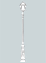 Stalp de iluminat ornamental pentru gradina echipat, 3ml, E27, 30W, CCT set, IP55, Fumagalli, Siloe, Nebo