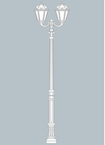 Stalp de iluminat ornamental pentru gradina echipat, 3.6ml, 2 brate, E27, 2x15W, CCT set, IP55, Fumagalli, Siloe, Karmel 3000 Ofir