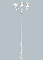 Stalp de iluminat ornamental pentru gradina echipat, 4.2ml, 2+1 brate, E27, 3x8.5W, CCT set, IP55, Fumagalli, Siloe, Karmel 4000 Adam