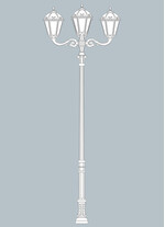 Stalp de iluminat ornamental pentru gradina echipat, 4.7ml, 3+1 brate, E27, 4x15W, CCT set, IP55, Fumagalli, Siloe, Karmel 4000 Adam