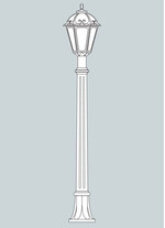 Stalp de iluminat ornamental pentru gradina echipat, 1.5ml, E27, Fumagalli, Salem, Aloe'.R