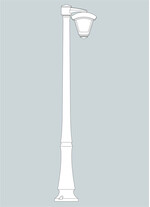 Stalp de iluminat modern pentru gradina echipat, 2ml, E27, 8.5W, CCT set, IP55, Fumagalli, Dario 1L, Emilio Nardo