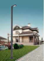Stalp de iluminat ornamental pentru gradina echipat, grafit, 3.5ml, LED, 19.9W, 3000K, DALI2/NightDim, Norlys, Asker Pole