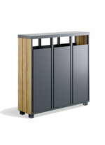 Cos de gunoi stradal triplu, 108x30x105, Unica K3, ElmarCo