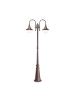 Stalp de iluminat ornamental pentru gradina echipat , cafeniu, 2.16ml, E27, 4000K, 2x52W, IP43, Cima, Ideal Lux