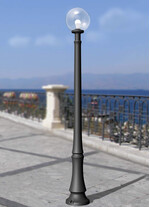 Stalp de iluminat modern pentru gradina echipat, 1.8ml, E27, 11W, CCT set, tip glob, IP55, Fumagalli, Globe 250 Modern, Danilo