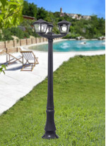 Stalp de iluminat modern pentru gradina echipat, 1.7ml, 3 brate, E27, 3x6.5W, Fumagalli, Roby, Danilo Nardo