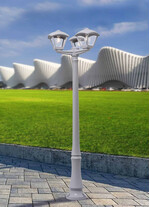 Stalp de iluminat modern pentru gradina echipat, 2ml, 3 brate, E27, 3x8.5W, CCT set, IP55, Fumagalli, Dario 3L, Dino Nardo