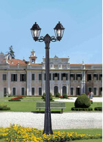 Stalp de iluminat ornamental pentru gradina echipat, 1.8ml, 2 brate, E27, 2x8.5W, CCT set, IP55, Fumagalli, Anna, Artu' Bisso