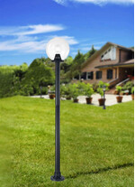 Stalp de iluminat modern pentru gradina echipat, 1.8ml, E27, 6.5W, Fumagalli, Globe 300 Modern, Febo 1500