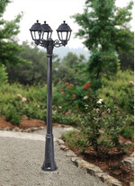 Stalp de iluminat ornamental pentru gradina echipat, 2ml, 3 brate, E27, 3x8.5W, CCT set, IP55, Fumagalli, Mary, Gigi Bisso