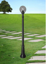 Stalp de iluminat ornamental pentru gradina echipat, 2ml, E27, 11W, CCT set, IP55, Fumagalli, Globe 250 Classic, Gigi