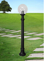Stalp de iluminat ornamental pentru gradina echipat, 1.3ml, E27, 8.5W, CCT set, IP55, Fumagalli, Globe 250 Classic, Aloe'.R