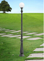 Stalp de iluminat ornamental pentru gradina echipat, 2.8ml, E27, 11W, CCT set, IP55, Fumagalli, Globe 300 Classic, Nebo