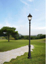 Stalp de iluminat ornamental pentru gradina echipat, 3ml, E27, 50W, 3000K, Fumagalli, Noemi, Nebo