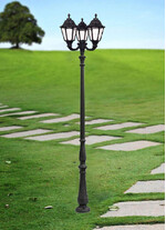 Stalp de iluminat ornamental pentru gradina echipat, 3.6ml, 3 brate, E27, 3x8.5W, CCT set, IP55, Fumagalli, Noemi, Tabor Ofir