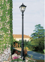 Stalp de iluminat ornamental pentru gradina echipat, 3ml, GX53, 4x10W, CCT set, IP55, Fumagalli, Tobia, Nebo