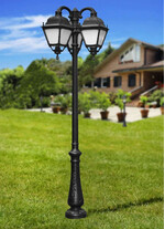 Stalp de iluminat ornamental pentru gradina echipat, 2.7ml, 3 brate, E27, 3x15W, CCT set, IP55, Fumagalli, Simon, Nebo Ofir