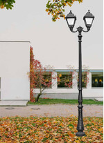 Stalp de iluminat ornamental pentru gradina echipat, 3.6ml, 2 brate, E27, Fumagalli, Simon, Tabor Ofir