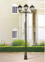 Stalp de iluminat ornamental pentru gradina echipat, 4.2ml, 2+1 brate, E27, 3x8.5W, CCT set, IP55, Fumagalli, Simon, Horeb Adam