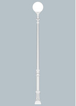 Stalp de iluminat ornamental pentru gradina echipat, 4.6ml, H.FC1, E27, Fumagalli, Globe 400 Classic, Karmel 4000