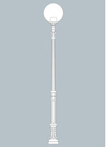 Stalp de iluminat ornamental pentru gradina echipat, 3.5ml, H.FC1, E27, Fumagalli, Globe 500 Classic, Karmel 3000