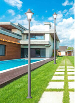 Stalp de iluminat modern pentru gradina echipat, 4.1ml, E27, Fumagalli, Remo 400, Akille 3500
