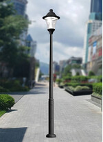 Stalp de iluminat modern pentru parcuri echipat, 3.8ml, GX53, 9x10W, CCT set, IP55, Fumagalli, Remo 500, Ektor 3000
