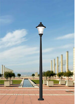Stalp de iluminat stradal modern echipat, 5.3ml, GX53, 9x10W, CCT set, IP55, Fumagalli, Remo 500, Akille 4500