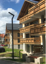 Stalp de iluminat modern pentru parcuri echipat, 4ml, LED, 4000K, 1 brat, 1x24W, IP65, Elew, ElmarCo