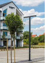 Stalp de iluminat modern pentru parcuri echipat, 4ml, LED, 4000K, 2 brate, 2x24W, IP65, Way, ElmarCo