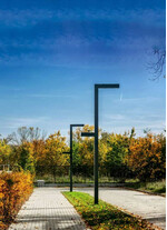 Stalp de iluminat stradal modern echipat, 7ml, LED, 4000K, 2+1 brate, 3x24W, IP65, Way S, ElmarCo