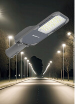 Corp de iluminat LED pentru stalp stradal, 4000K, gri, 56.5W, 7900lm, IP66