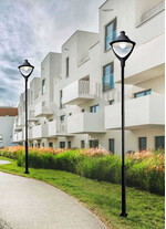 Stalp de iluminat ornamental pentru parcuri echipat, 4ml, 50W, LED, 6000K, negru, fara brate, IP55, SV-002.N4.BEPPE