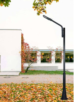 Stalp de iluminat modern pentru parcuri echipat, 4ml, 50W, LED, 6000K, negru, 1 brat, IP65, L.P, SV-008 P