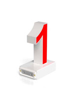 Cifra LED, ( 1 ), decorativa, 3D, luminoasa, seria magnetic baza, 170mm, reincarcabila, rosie, abcMIX, C1275