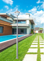 Stalp de iluminat modern pentru parcuri echipat, 4.8ml, GX53, 9x10W, CCT set, IP55, Fumagalli, EcoBeppe 500, Akille 4000