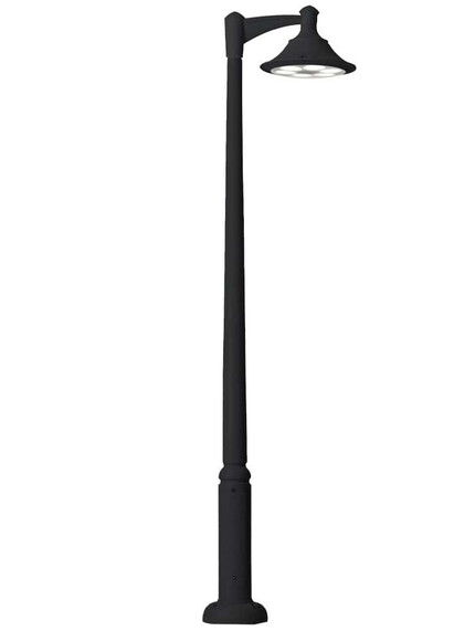 Stalp de iluminat modern pentru parcuri echipat, 4.3ml, 1 brat, E27, Fumagalli, EcoVivi 500, Ektor 4000
