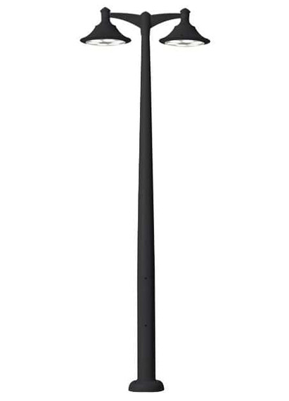 Stalp de iluminat modern pentru parcuri echipat, 4.3ml, 2 brate, E27, Fumagalli, EcoVivi 500, Akille 4000