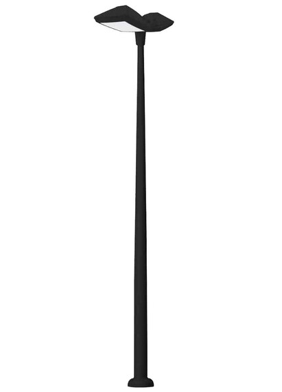 Stalp de iluminat modern pentru gradina echipat, 3.2ml, 2 brate, cu senzor de prezenta, GX53, 2x11.3W, CCT set, IP66, Fumagalli, Rosa, Akille 3000