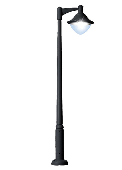 Stalp de iluminat modern pentru gradina echipat, 2.8ml, 1 brat, E27, 50W, 3000K, Fumagalli, Vivi 400, Ektor 2500