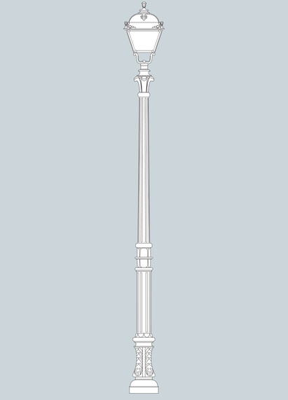 Stalp de iluminat ornamental pentru gradina echipat, 3.5ml, E27, Fumagalli, Simon, Karmel 3000