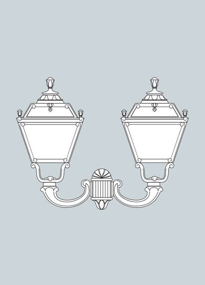 Aplica de iluminat LED pentru gradina, 620x720mm, 2 brate, E27, 2x6.5W, Fumagalli, Tobia, Mirra