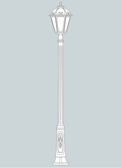 Stalp de iluminat ornamental pentru gradina echipat, 2.5ml, E27, 15W, CCT set, IP55, Fumagalli, Siloe, Ricu
