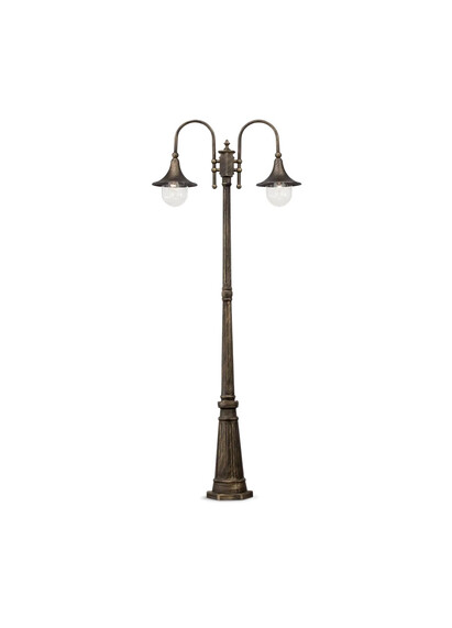 Stalp de iluminat ornamental pentru gradina echipat , negru, 2.16ml, E27, 4000K, 2x52W, IP43, Cima, Ideal Lux