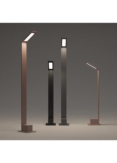 Stalp de iluminat modern pentru gradina echipat , cafeniu, 0.8ml, LED, 3000K, 6.5W, IP54, Agos, Ideal Lux