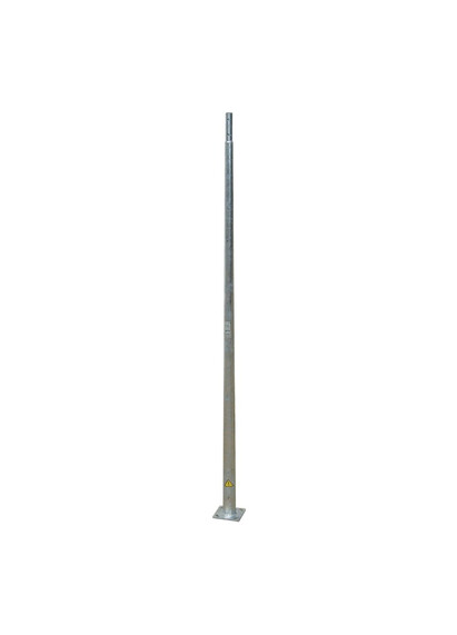 Stalp de iluminat stradal octogonal cu flansa neechipat, 6ml, gri, otel galvanizat, IP65, NVR