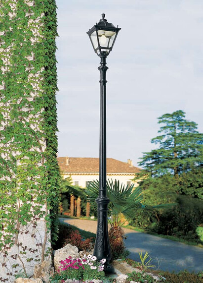 Stalp de iluminat ornamental pentru gradina echipat, 3ml, E27, 11W, CCT set, IP55, Fumagalli, Tobia, Nebo