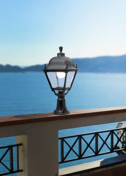 Stalp de iluminat ornamental pentru gradina echipat, 0.7ml, E27, 50W, 4000K, Fumagalli, Simon, Lot