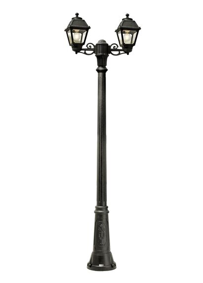 Stalp de iluminat ornamental pentru gradina echipat, 2ml, 2 brate, E27, 2x8.5W, CCT set, IP55, Fumagalli, Mary, Gigi Bisso